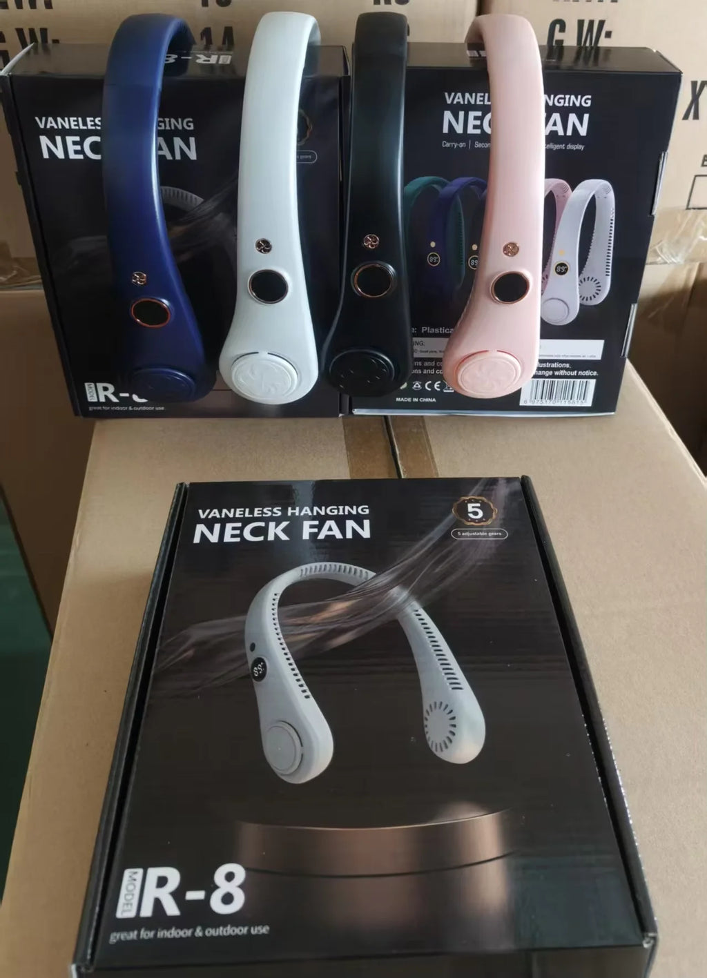 Wearable Bladeless Neck Fan with LED