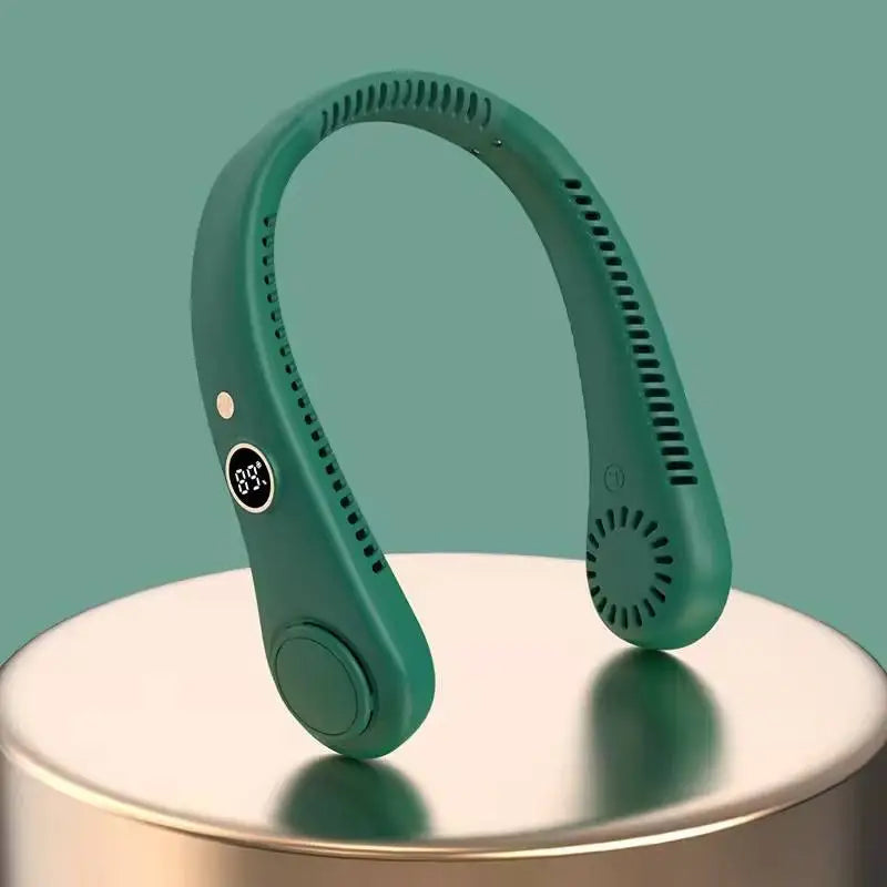 Wearable Bladeless Neck Fan with LED