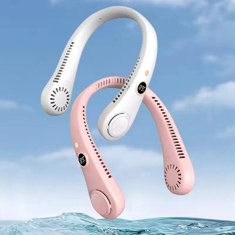 Wearable Bladeless Neck Fan with LED