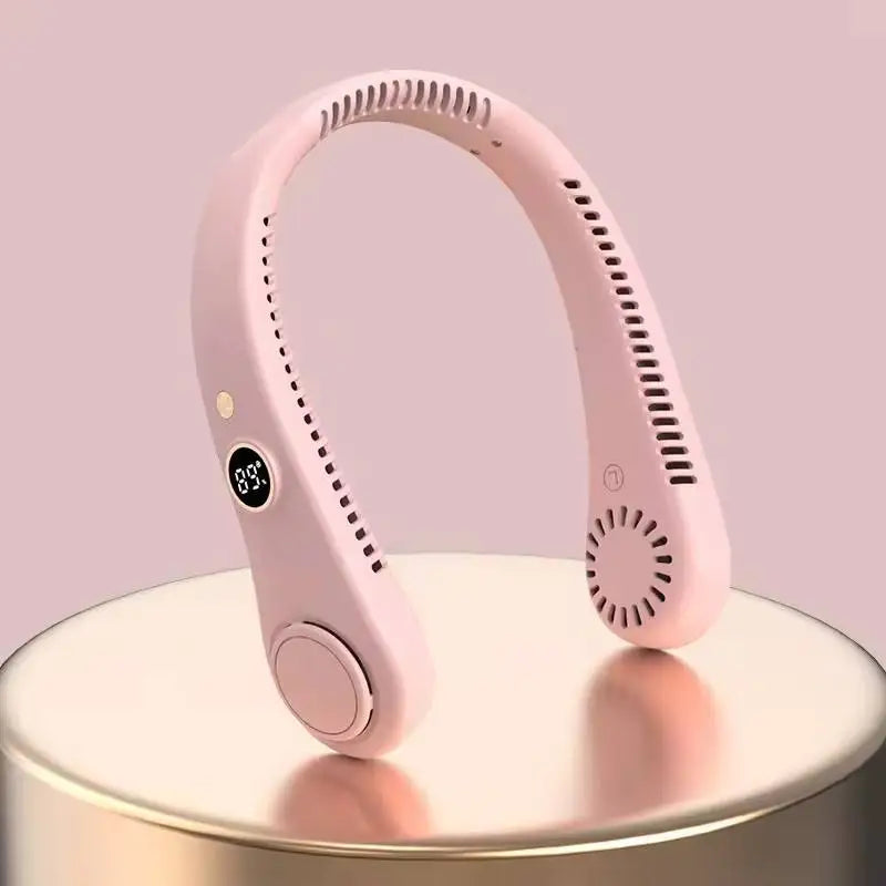 Wearable Bladeless Neck Fan with LED